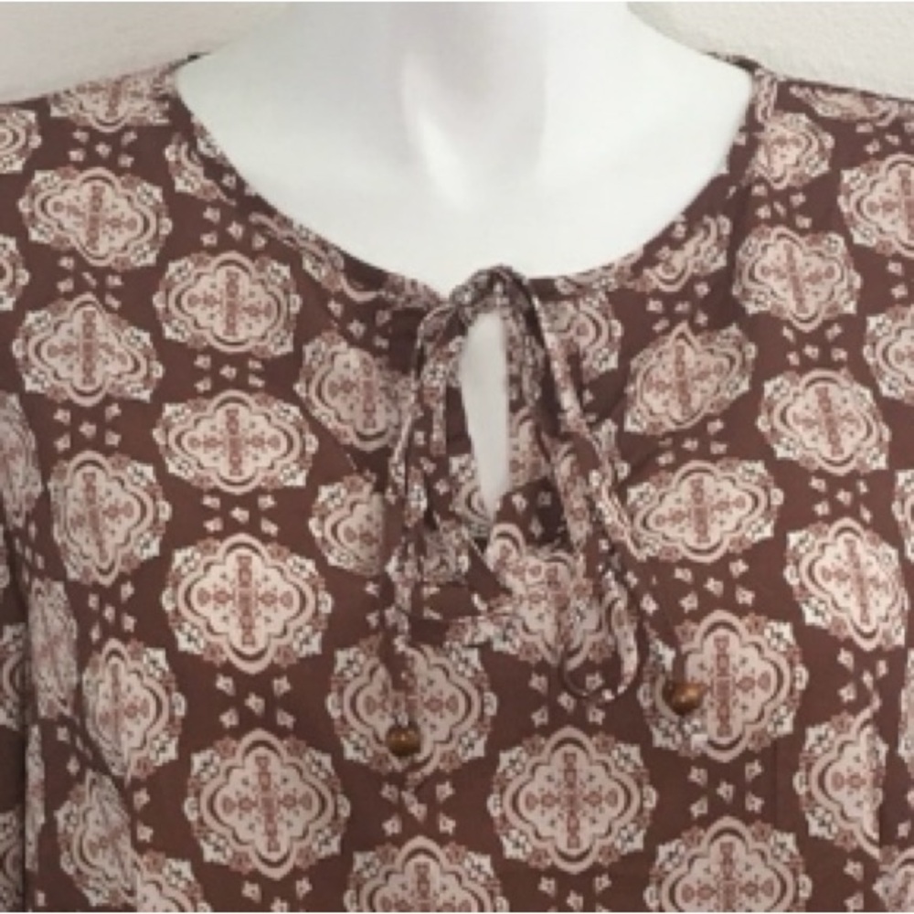 Multi Color Long Sleeve Relaxed Tunic - Picture 6 of 10